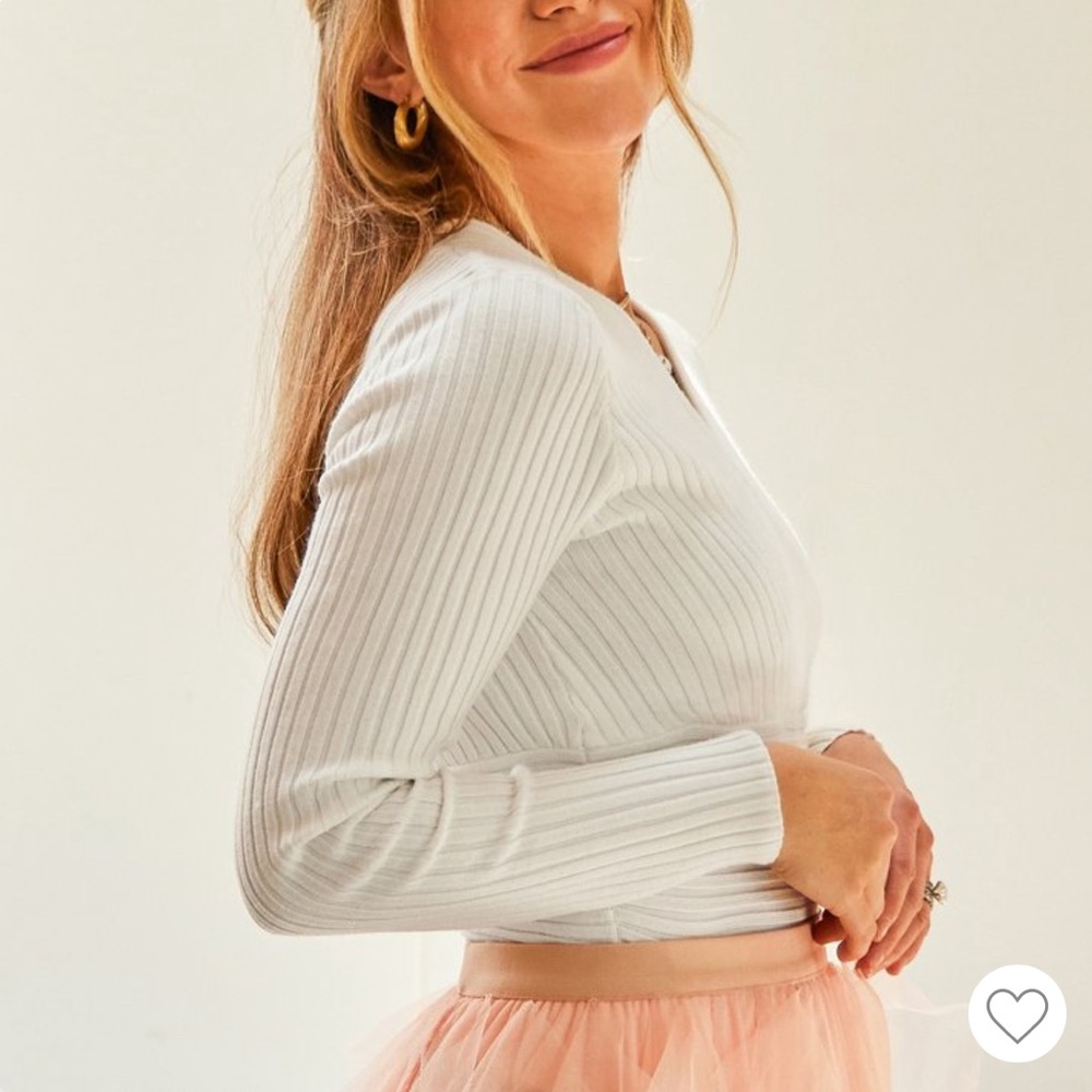 SZN Ribbed Surplice Sweater